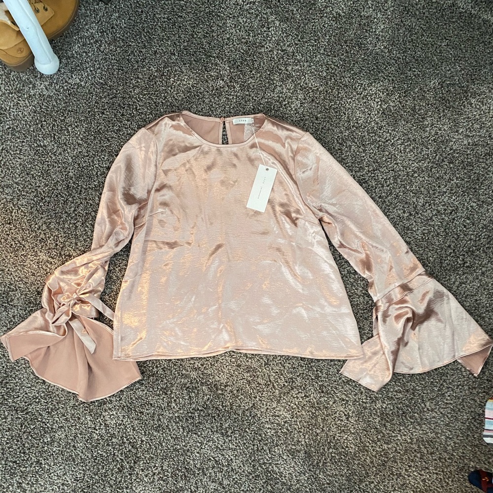 Rose satin top.